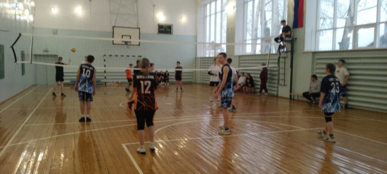 Волейболисты школьного спортивного клуба &quot;Сокол&quot; принимают участие в городском турнире по волейболу.